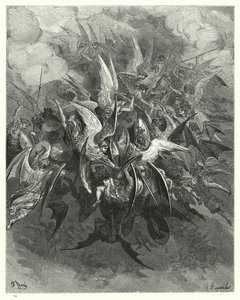 Illustrazione di Gustave Doré per Il Paradiso Perduto di Milton, Libro VI, versi 207-209 da Gustave Dore